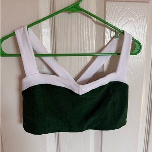 Beyond Yoga Green and White Bandeau